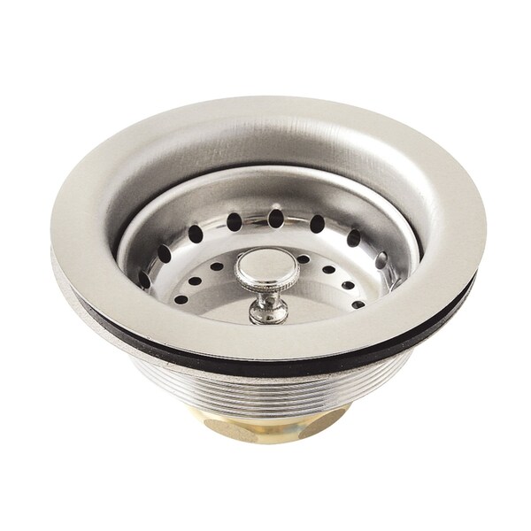 312 Inch Stainless Steel Kitchen Sink Basket Strainer, Polished Nickel